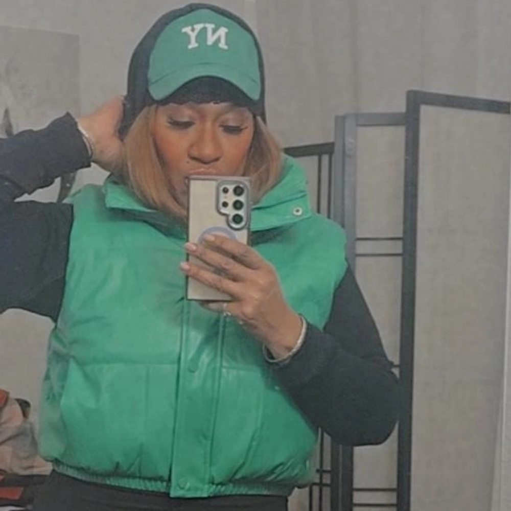 Poppy Kelly Green Puffer Vest Plus Women